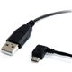 StarTech.com 1 ft Micro USB Cable - A to Left Angle Micro B - Charge or sync your Micro-B USB devices with the cable out of the 