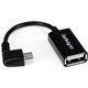 StarTech.com 5in Right Angle Micro USB to USB OTG Host Adapter M/F - Connect your USB On-The-Go capable tablet computer or Smart