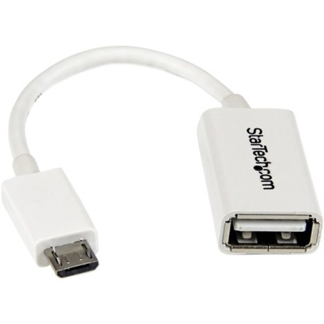 StarTech.com 5in White Micro USB to USB OTG Host Adapter M/F - Connect your USB On-The-Go capable tablet computer or Smartphone 