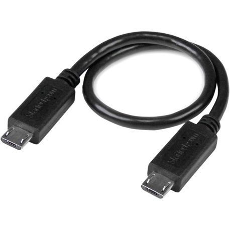 StarTech.com 8in USB OTG Cable - Micro USB to Micro USB - M/M - USB OTG Adapter - 8 inch - Connect your USB On-the-Go capable ta