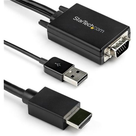 StarTech.com 3m VGA to HDMI Converter Cable with USB Audio Support - 1080p Analog to Digital Video Adapter Cable - Male VGA to M