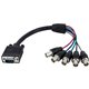 StarTech.com 1 ft Coax HD15 VGA to 5 BNC RGBHV Monitor Cable - Connect a BNC video source to a VGA distribution amplifier or PC