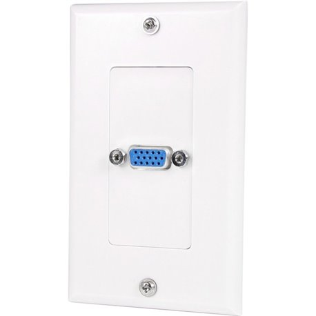 StarTech.com Single Outlet 15-Pin Female VGA Wall Plate - White - Add an in-wall VGA port, for neat, professional quality video 