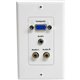 StarTech.com 15-Pin Female VGA Wall Plate with 3.5mm and RCA - White - Add an in-wall VGA port with audio, for a neat, professio