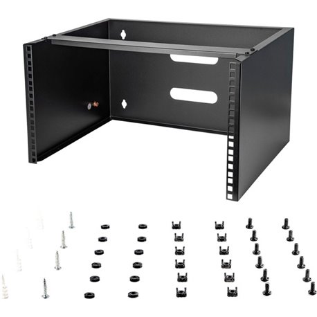 StarTech.com 6U Wall Mount Rack, 14in Deep, 19 inch Wall Mount Network Rack, Wall Mounting Patch Panel Bracket for Switch/IT Equ