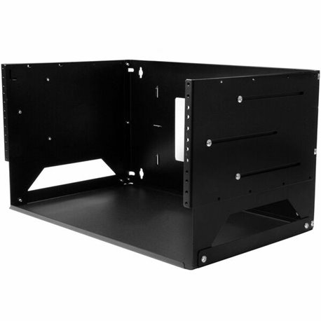 StarTech.com 2-Post 4U Open Frame Wall Mount Network Rack with Built-in Shelf and Adjustable Depth, Computer Rack for IT Equipme