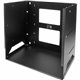 StarTech.com 2-Post 8U Open Frame Wall Mount Network Rack with Built-in Shelf and Adjustable Depth, Computer Rack for IT Equipme