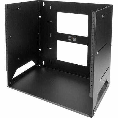 StarTech.com 2-Post 8U Open Frame Wall Mount Network Rack with Built-in Shelf and Adjustable Depth, Computer Rack for IT Equipme