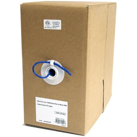 StarTech.com Bulk Cat 5e Ethernet Cable - 1000 ft. (304,8m) - Solid - CMR-Rated - Blue - TAA Compliant - 1000 ft. (304,8m) Blue 