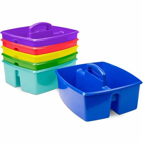 Storex Large Storage Caddy - External Dimensions: 13.2" Length x 11.2" Width x 10.8" Height - Stackable - Plastic - Assorted Bri