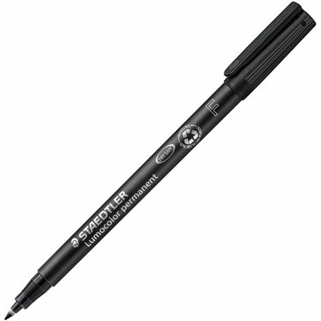 Lumocolor Quick-drying Fine Point Permanent Markers - Fine Marker Point - 0.6 mm Marker Point Size - Black - Black Polypropylene