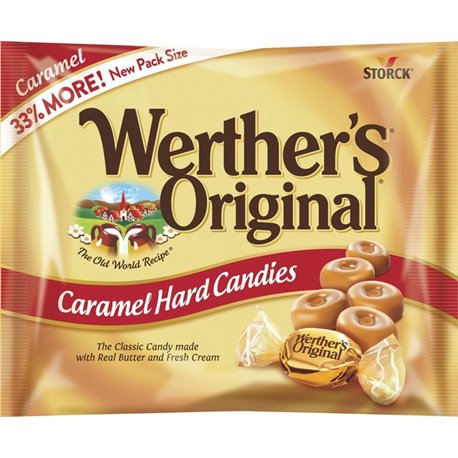 Werther's Original Hard Caramel Candies - Caramel - Individually Wrapped - 12 oz - 1 Each