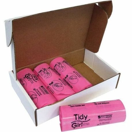 Stout Tidy Girl Feminine Hygiene Disposable Bags - 4" Width x 10" Length - 1.20 mil (30 Micron) Thickness - Pink - Plastic - 600