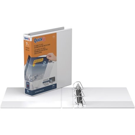 QuickFit D-Ring View Binders - 1 1/2" Binder Capacity - Letter - 8 1/2" x 11" Sheet Size - 350 Sheet Capacity - 1.50" Ring - D-R