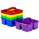 Storex Classroom Caddy - 3 Compartment(s) - 5.3" Height x 9.3" Width x 9.3" Depth - Handle, Washable, Stackable, Impact Resistan