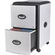 Storex Deluxe File Cabinet - 2-Drawer - 19" x 15" x 23" - 2 x Drawer(s) for File - Letter - Vertical - Lockable - Black, Aluminu