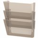 Storex Stacking Wall Pocket Set - 18 x File - 1 Pocket(s) - 7" Height x 4" Width16" Length - Stackable - Smoke - Poly - 3 / Set