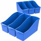 Storex Book Bin Set - 7" Height x 5.3" Width14.3" Length - Blue - Plastic - 6 / Carton