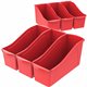 Storex Book Bin Set - 7" Height x 5.3" Width14.3" Length - Red - Plastic - 6 / Carton