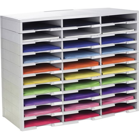 Storex Stackable Literature Sorter - 15000 x Sheet - 30 Compartment(s) - 9.50" x 12" - 25.5" Height x 14.1" Width31.4" Length - 