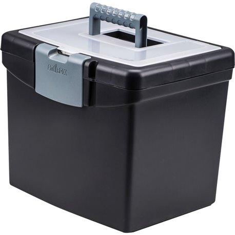 Storex Portable File Storage Box with XL Lid - External Dimensions: 10.9" Length x 13.3" Width x 11" Height - 30 lb - Media Size