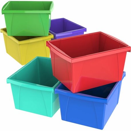 Storex 4-gallon Storage Bin - 7.9" Height x 11.3" Width13.6" Length - Assorted Bright - Plastic - 1 Each