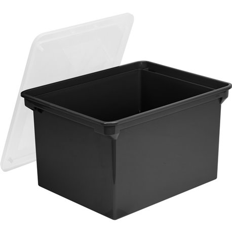 Storex Letter/Legal Tote Storage Box - Internal Dimensions: 15.50" Length x 12.25" Width x 9.25" Height - External Dimensions: 1