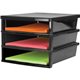 Storex Quick Stack Construction Paper Sorter - 500 x Sheet - 3 Compartment(s) - 8.4" Height x 11.3" Width13" Length - Black - Pl