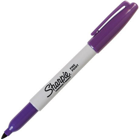 Sharpie Fine Point Permanent Marker - Fine Marker Point - 1 mm Marker Point Size - Purple - 12 / Box