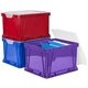 Storex 3 Piece Cube Storage Bins - External Dimensions: 14.3" Width x 17.3" Depth x 10.5" Height - Stackable - Plastic - Assorte