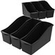 Storex Book Bins - 7" Height x 5.3" Width14.3" Length - Sturdy - Black - Plastic - 6 / Carton