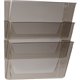 Storex Stacking Wall Pocket Set - 18 x File - 1 Pocket(s) - 7" Height x 4" Width16" Length - Stackable - Smoke - Poly - 3 / Set