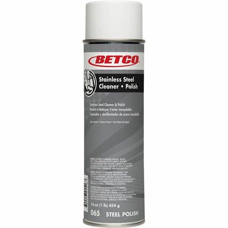 Betco Aerosol Stainless Steel Cleaner And Polish, 17 Oz, Pack Of 12 - Ready-To-Use - 17 oz (1.06 lb)Aerosol Spray Can - 1 Each -