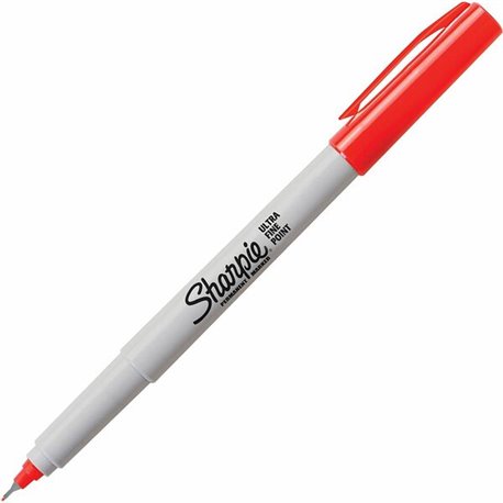Sharpie Precision Permanent Marker - Ultra Fine Marker Point - Narrow Marker Point Style - Red Alcohol Based Ink - 1 Each