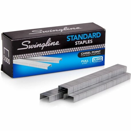 Swingline Standard Staples - 210 Per Strip - Standard - 1/4" Leg - for Paper - Chisel Point - Silver5000 / Box