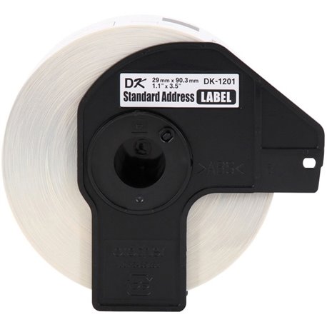 Brother DK1201 - Standard Address White Paper Labels - 3.14" Width x 1.14" Length - 400 / Roll - Direct Thermal - White - Paper 