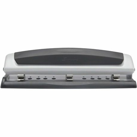 Swingline Precision Pro Desktop Punch - 3 Punch Head(s) - 10 Sheet - 9/32" Punch Size - Black, Silver