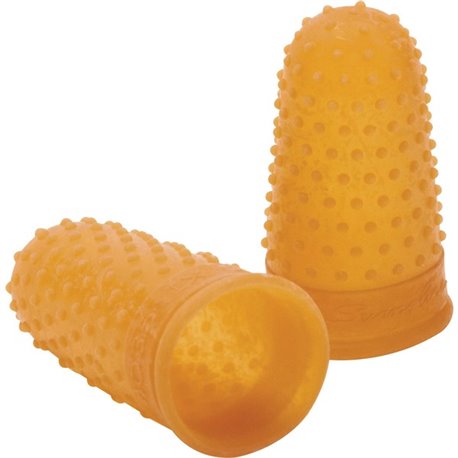 Swingline Rubber Finger Tips - 12 with 0.69" Diameter - Medium/Large Size - Rubber - Amber - 1 Dozen