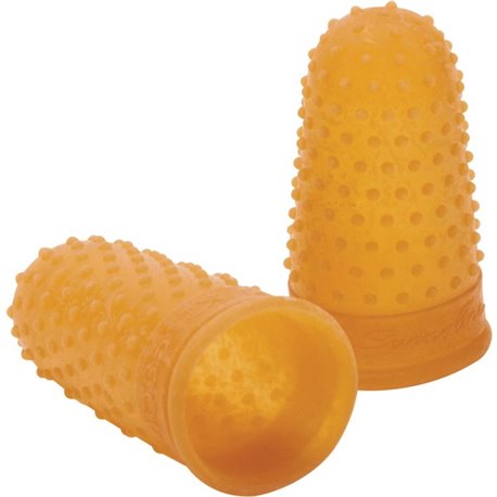 Swingline Rubber Finger Tips - 13 with 0.75" Diameter - Large Size - Rubber - Amber - 1 Dozen