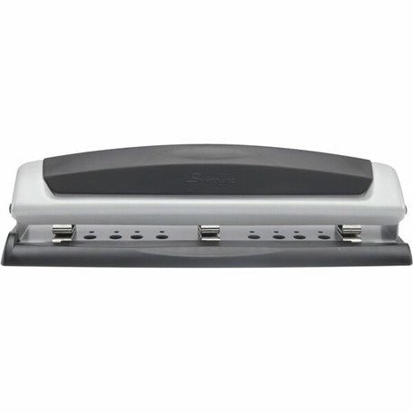 Swingline Precision Pro Desktop Punch - 3 Punch Head(s) - 10 Sheet - 9/32" Punch Size - Black, Silver