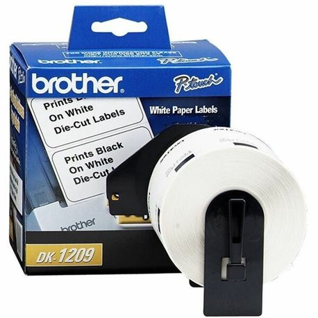 Brother DK1209 Small Address QL Printer Labels - 1 9/64" Width x 2 27/64" Length - Rectangle - Direct Thermal - White - 800 / Ro