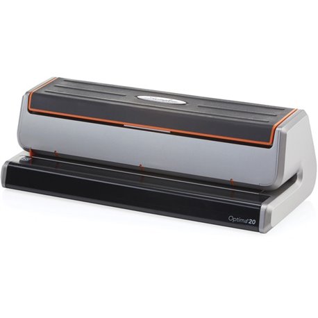 Swingline Optima 20 Electric Punch - 3 Punch Head(s) - 20 Sheet - 9/32" Punch Size - 5" x 11.5" x 3.8" - Black, Silver, Transluc