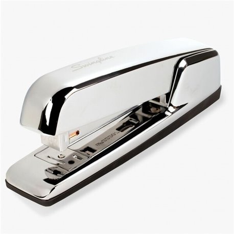 Swingline 747 Polished Chrome Stapler - 25 of 20lb Paper Sheets Capacity - 210 Staple Capacity - Full Strip - 1/4" Staple Size -