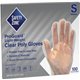 Safety Zone Clear Powder Free Polyethylene Gloves - Small Size - Clear - Die Cut, Heat Sealed Edge, Embossed Grip, Latex-free, S