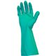 Safety Zone Green Flock Lined Nitrile Gloves - Chemical Protection - Medium Size - Green - Raised Diamond Grip, Flock-lined - Fo