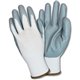 Safety Zone Nitrile Coated Knit Gloves - Hand Protection - Nitrile Coating - Large Size - White, Gray - Durable, Flexible, Breat