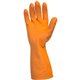 Safety Zone Orange Neoprene Latex Blend Flock Lined Latex Gloves - Chemical Protection - Large Size - Orange - Fish Scale Grip, 