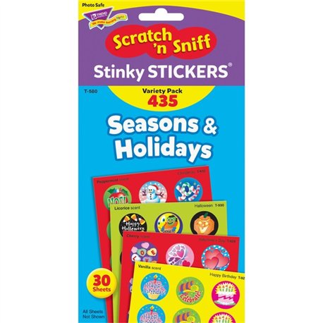 Trend Seasons & Holidays Stickers - 432 x Varied Shape - Self-adhesive - Acid-free, Non-toxic, Photo-safe - Assorted - Paper - 4