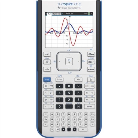 Texas Instruments Nspire CX II Graphing Calculator - Rechargeable - Battery Powered - 2" x 7.3" x 11.8" - Gray - 1 Each