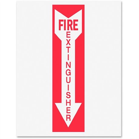 Djois by Tarifold Safety Sign Inserts - 6 / Pack - Fire Extinguisher Print/Message - Rectangular Shape - Red Print/Message Color